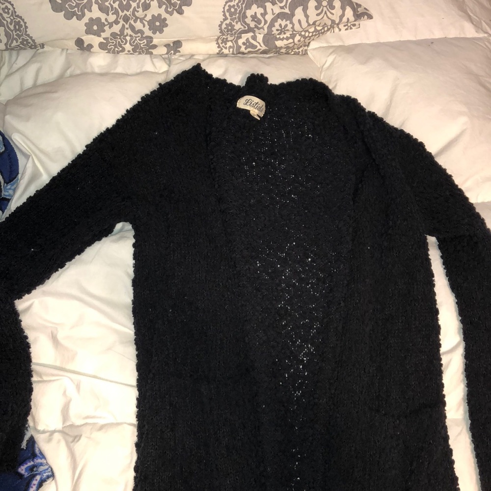Listicle Black Popcorn Cardigan